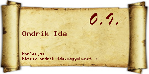 Ondrik Ida névjegykártya