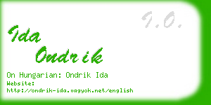 ida ondrik business card